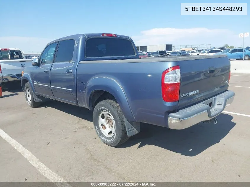 2004 Toyota Tundra Sr5 V8 VIN: 5TBET34134S448293 Lot: 39903222