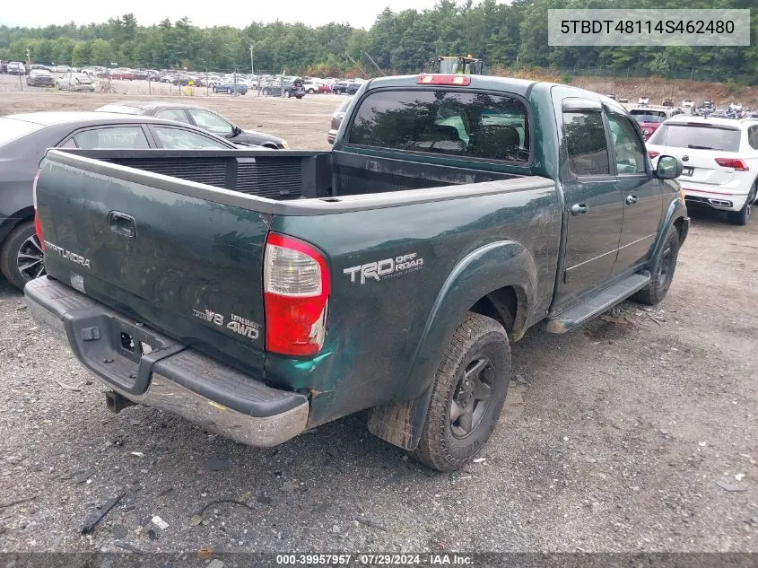 2004 Toyota Tundra Limited V8 VIN: 5TBDT48114S462480 Lot: 39957957