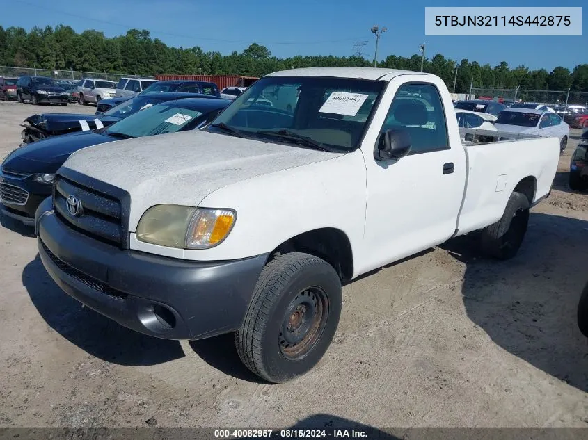 2004 Toyota Tundra VIN: 5TBJN32114S442875 Lot: 40082957