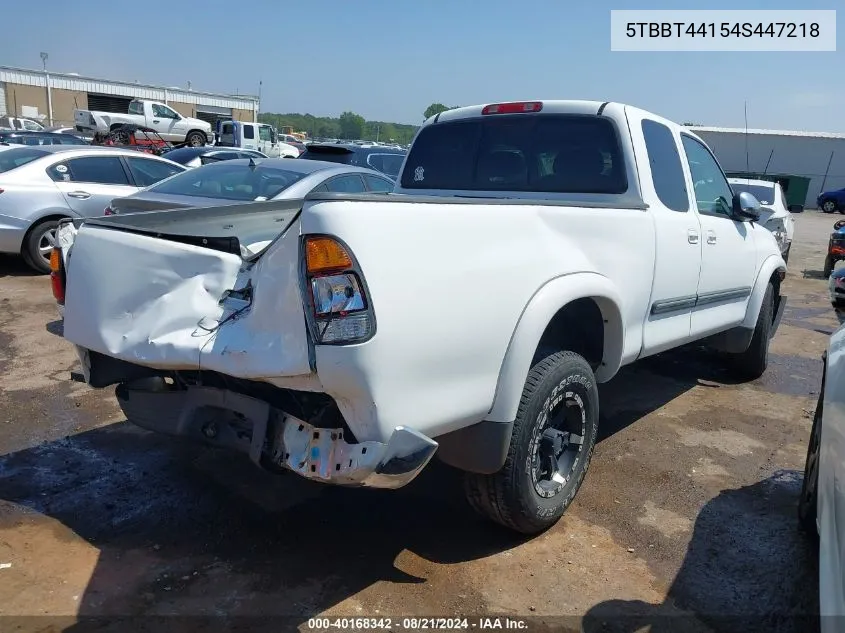 2004 Toyota Tundra Sr5 V8 VIN: 5TBBT44154S447218 Lot: 40168342