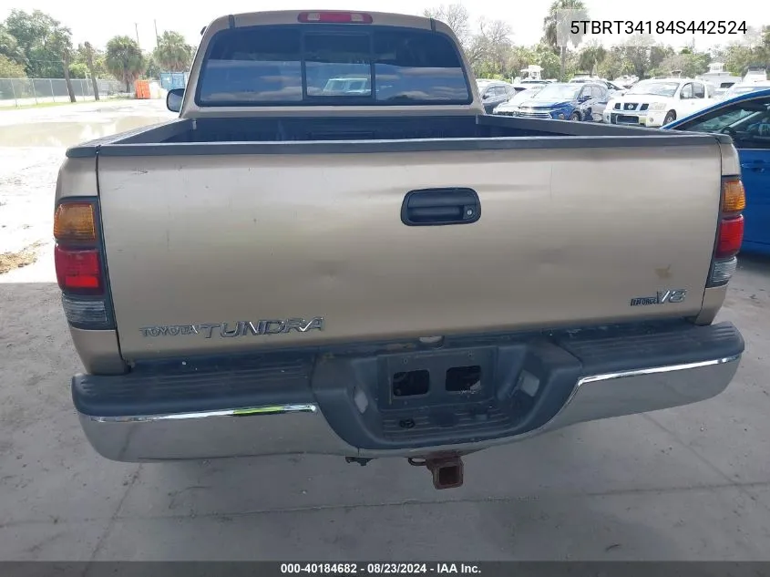 5TBRT34184S442524 2004 Toyota Tundra Sr5 V8