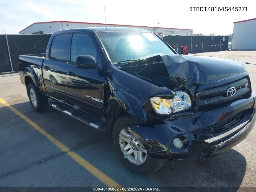 2004 Toyota Tundra Limited V8 VIN: 5TBDT48164S445271 Lot: 40185082