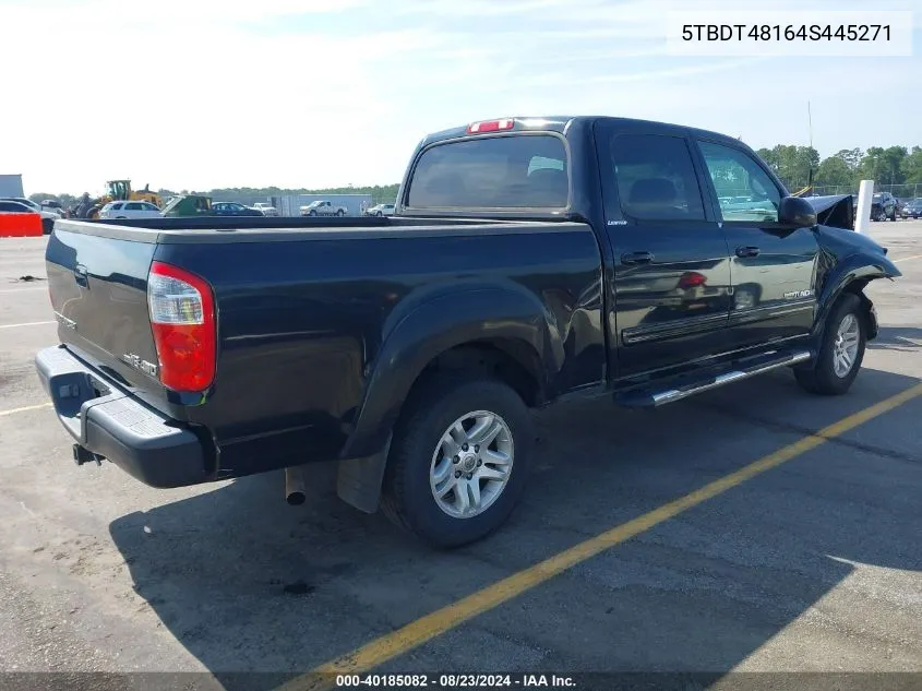 2004 Toyota Tundra Limited V8 VIN: 5TBDT48164S445271 Lot: 40185082