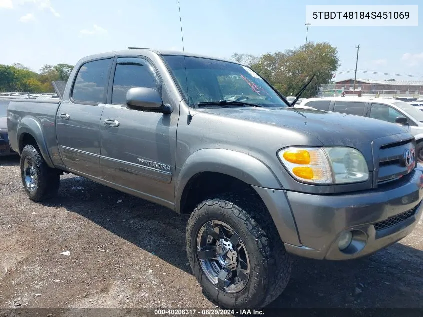 2004 Toyota Tundra Limited V8 VIN: 5TBDT48184S451069 Lot: 40206317