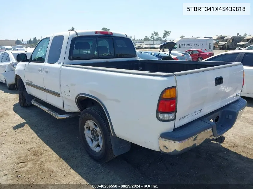 2004 Toyota Tundra Sr5 V8 VIN: 5TBRT341X4S439818 Lot: 40236550