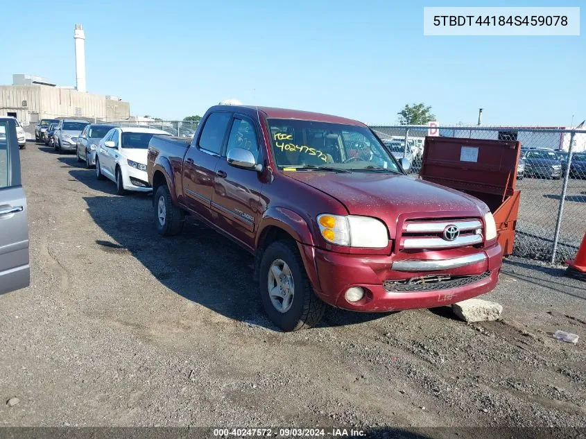 2004 Toyota Tundra Sr5 V8 VIN: 5TBDT44184S459078 Lot: 40247572