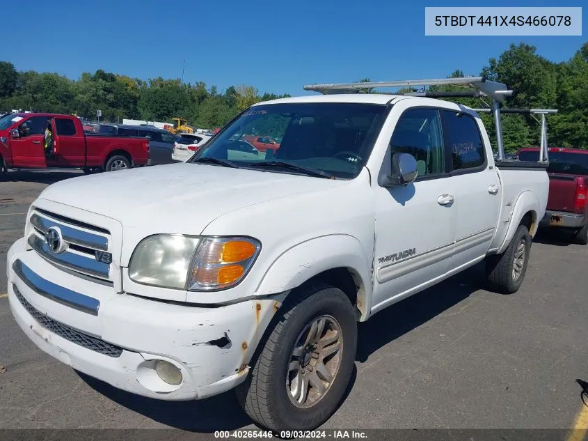 2004 Toyota Tundra Sr5 V8 VIN: 5TBDT441X4S466078 Lot: 40265446