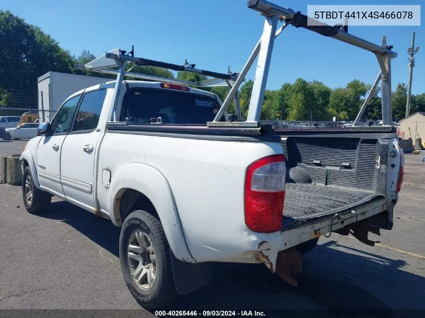 2004 Toyota Tundra Sr5 V8 VIN: 5TBDT441X4S466078 Lot: 40265446