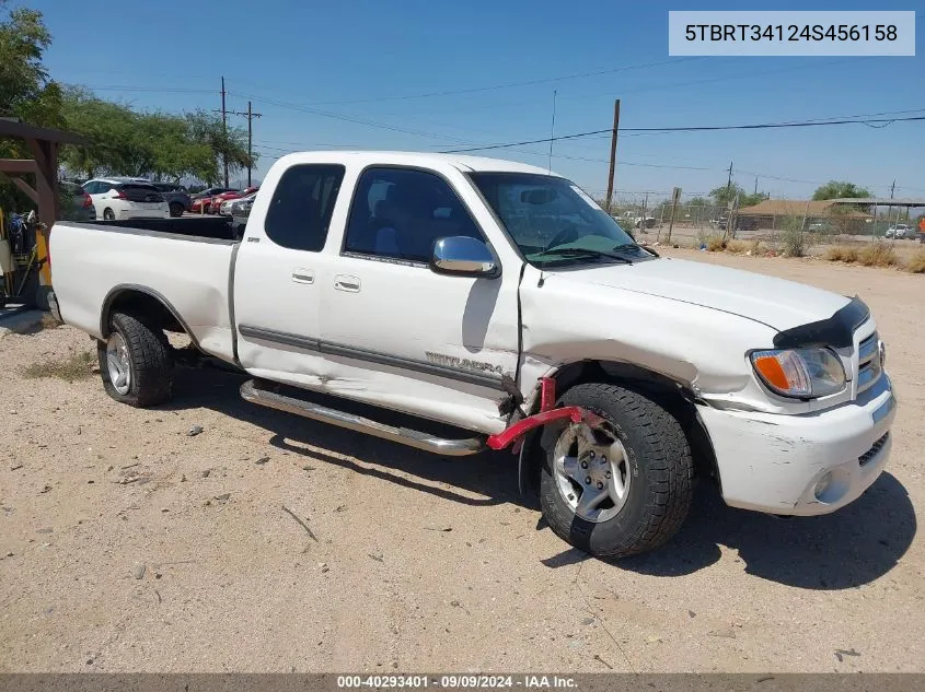 2004 Toyota Tundra Sr5 V8 VIN: 5TBRT34124S456158 Lot: 40293401