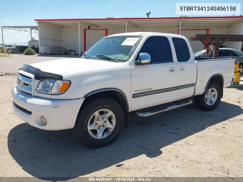 2004 Toyota Tundra Sr5 V8 VIN: 5TBRT34124S456158 Lot: 40293401