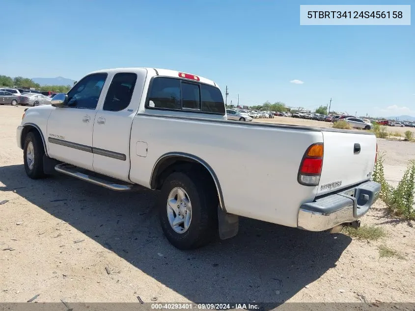 2004 Toyota Tundra Sr5 V8 VIN: 5TBRT34124S456158 Lot: 40293401