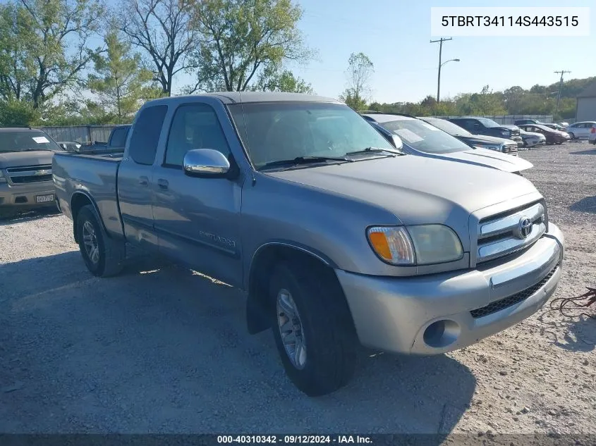 2004 Toyota Tundra Sr5 V8 VIN: 5TBRT34114S443515 Lot: 40310342