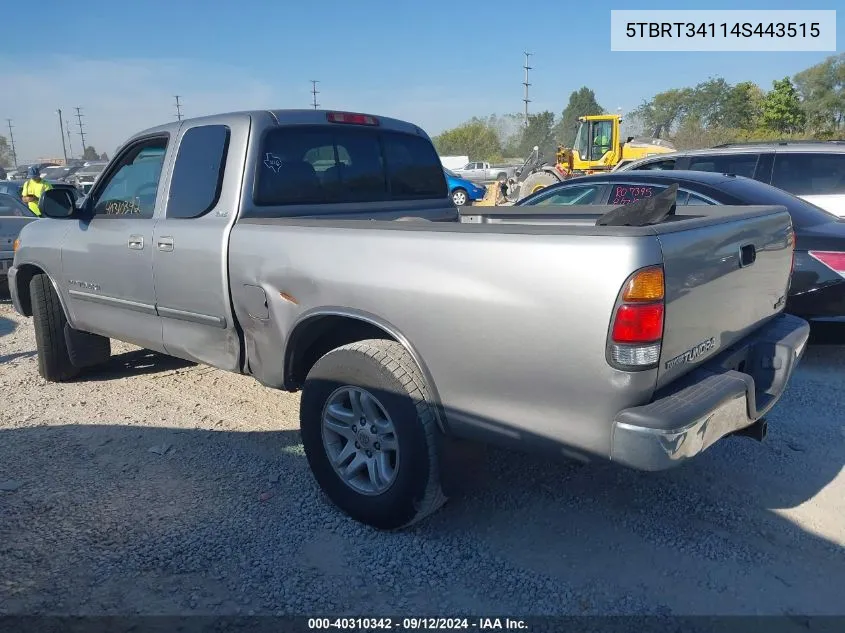 2004 Toyota Tundra Sr5 V8 VIN: 5TBRT34114S443515 Lot: 40310342