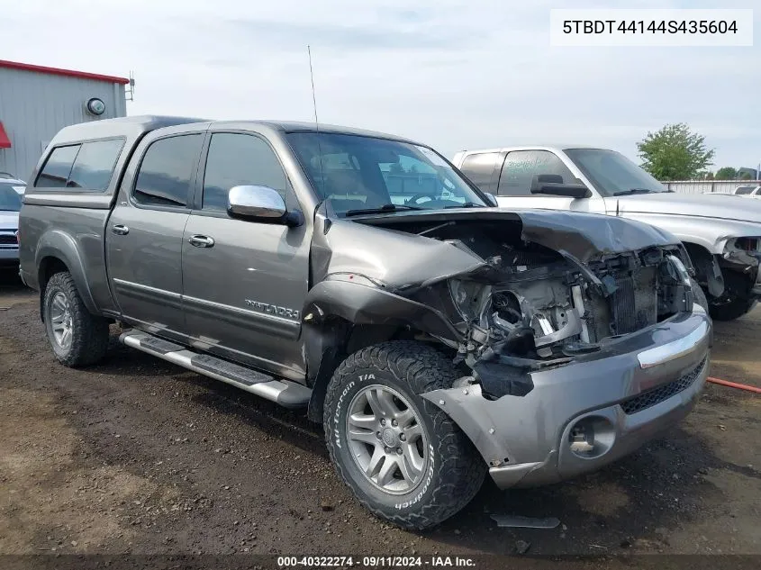 2004 Toyota Tundra Sr5 V8 VIN: 5TBDT44144S435604 Lot: 40322274