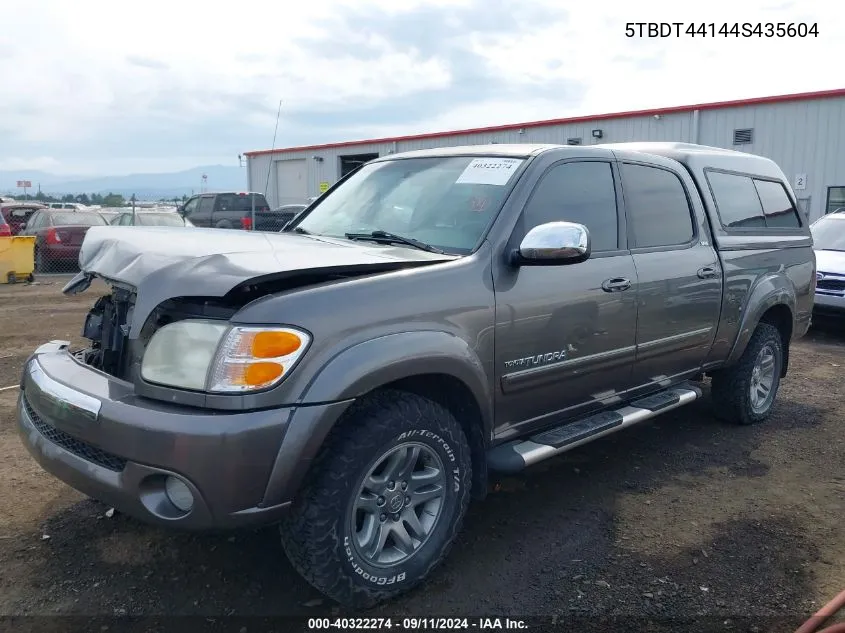 2004 Toyota Tundra Sr5 V8 VIN: 5TBDT44144S435604 Lot: 40322274