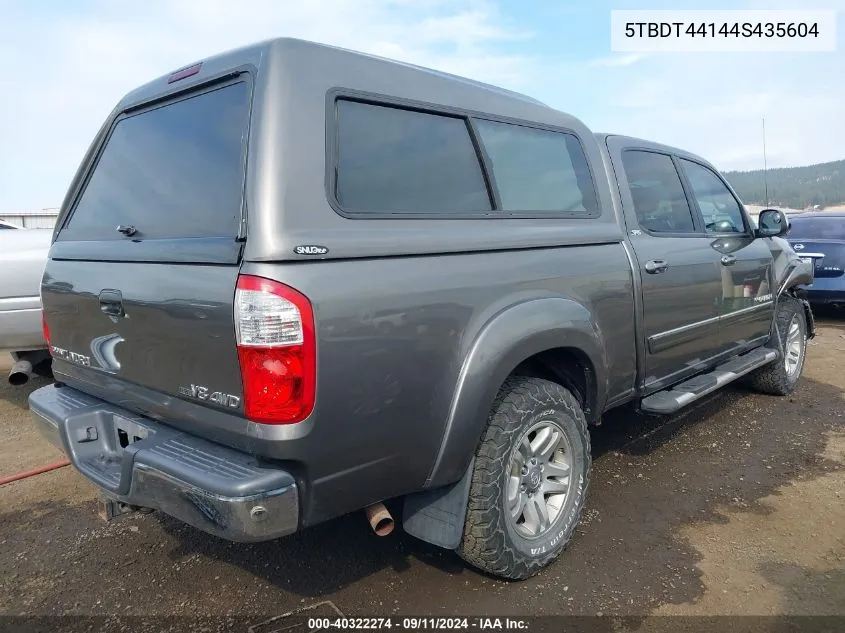 2004 Toyota Tundra Sr5 V8 VIN: 5TBDT44144S435604 Lot: 40322274