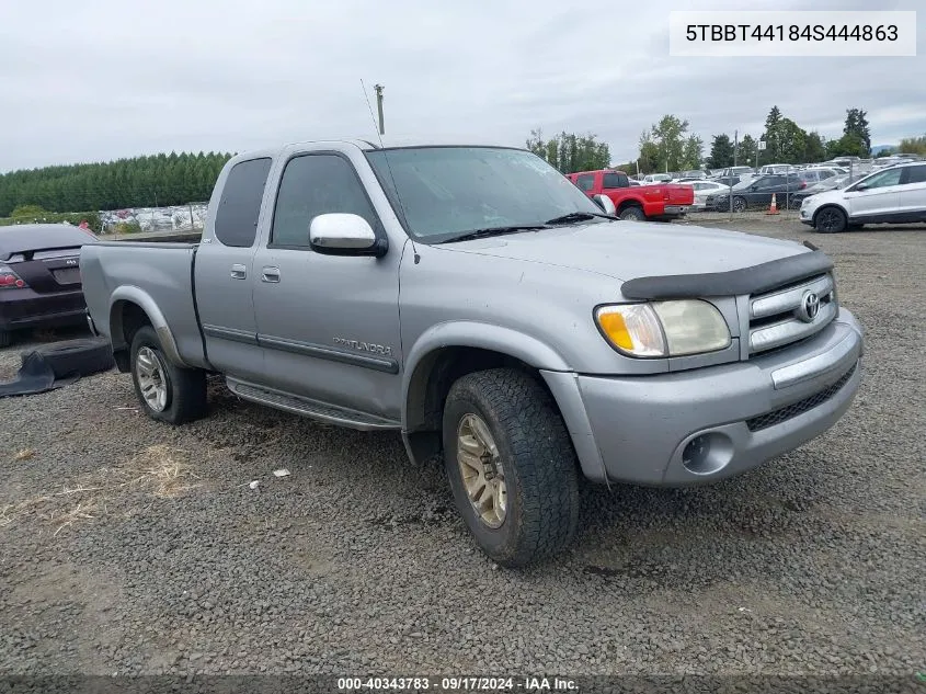 2004 Toyota Tundra Sr5 V8 VIN: 5TBBT44184S444863 Lot: 40343783