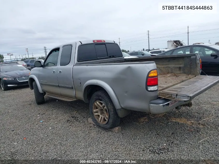 2004 Toyota Tundra Sr5 V8 VIN: 5TBBT44184S444863 Lot: 40343783