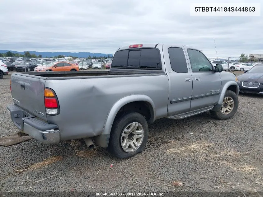 2004 Toyota Tundra Sr5 V8 VIN: 5TBBT44184S444863 Lot: 40343783