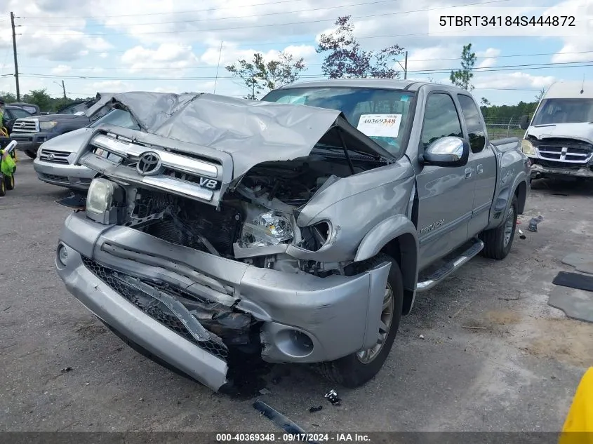 2004 Toyota Tundra Sr5 V8 VIN: 5TBRT34184S444872 Lot: 40369348