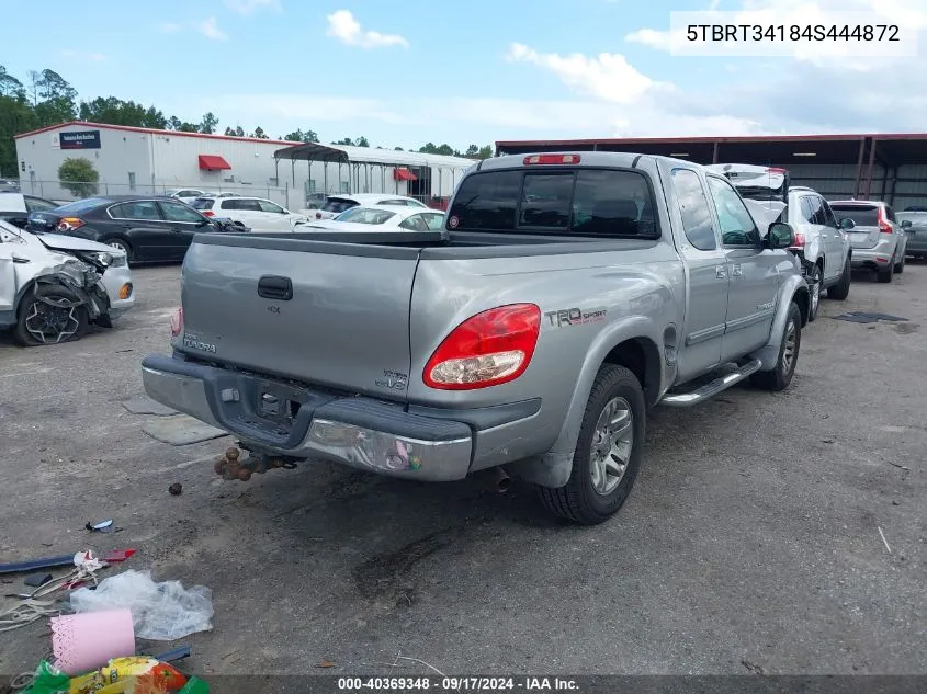 2004 Toyota Tundra Sr5 V8 VIN: 5TBRT34184S444872 Lot: 40369348