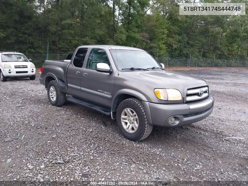 2004 Toyota Tundra Sr5 V8 VIN: 5TBRT34174S444748 Lot: 40451252