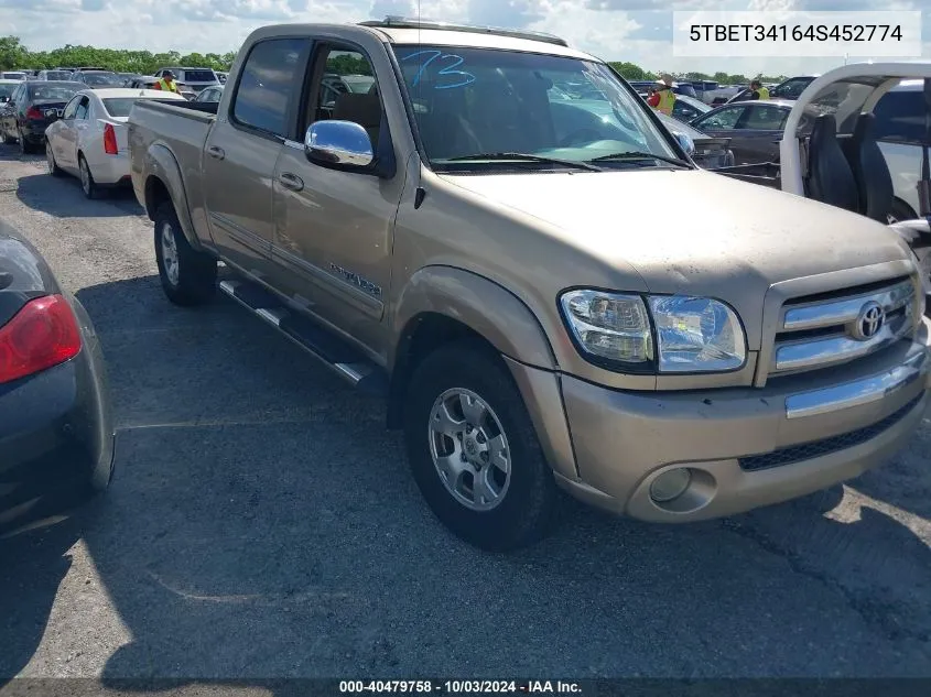 2004 Toyota Tundra Sr5 V8 VIN: 5TBET34164S452774 Lot: 40479758