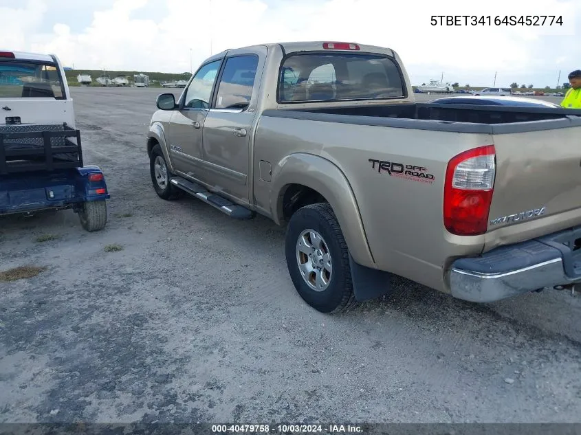 2004 Toyota Tundra Sr5 V8 VIN: 5TBET34164S452774 Lot: 40479758