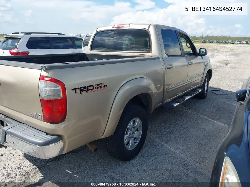 2004 Toyota Tundra Sr5 V8 VIN: 5TBET34164S452774 Lot: 40479758