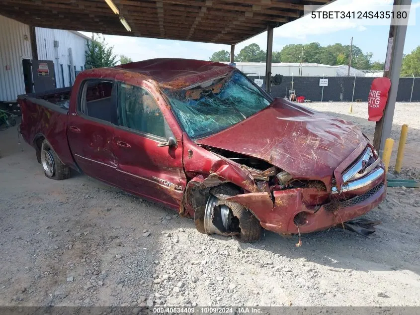 2004 Toyota Tundra Sr5 V8 VIN: 5TBET34124S435180 Lot: 40534409