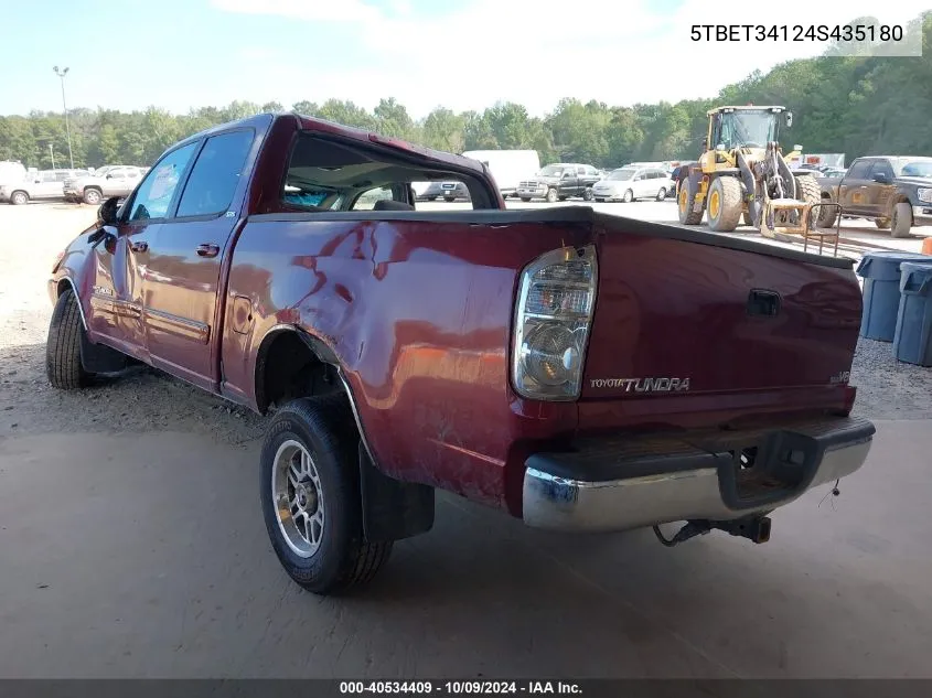 2004 Toyota Tundra Sr5 V8 VIN: 5TBET34124S435180 Lot: 40534409