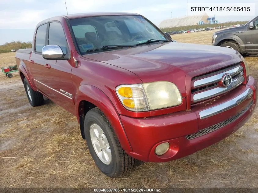 2004 Toyota Tundra Sr5 V8 VIN: 5TBDT44184S465415 Lot: 40537765