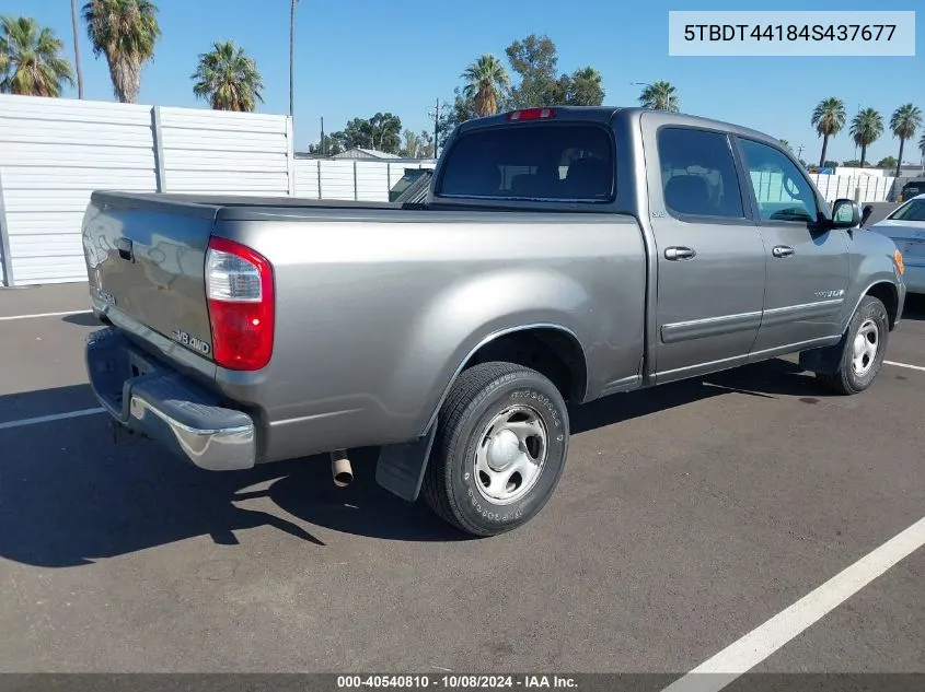 2004 Toyota Tundra Sr5 V8 VIN: 5TBDT44184S437677 Lot: 40540810