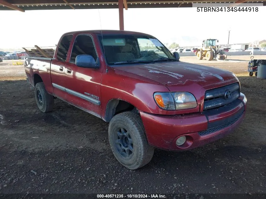 2004 Toyota Tundra Sr5 VIN: 5TBRN34134S444918 Lot: 40571235