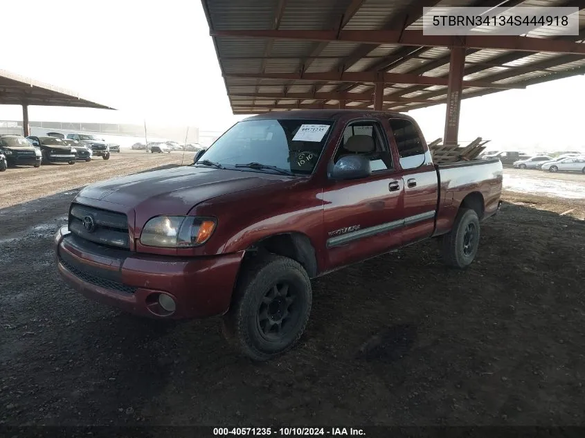 2004 Toyota Tundra Sr5 VIN: 5TBRN34134S444918 Lot: 40571235