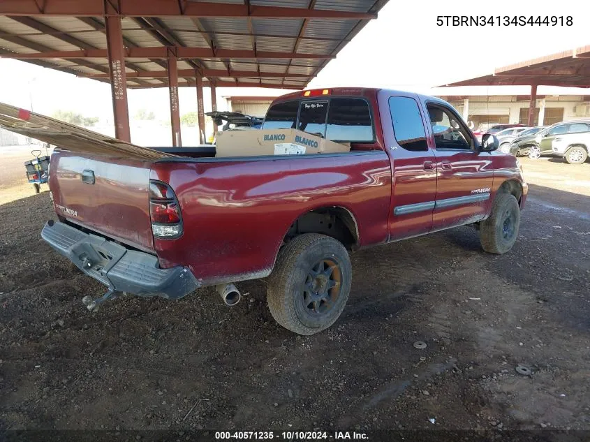 2004 Toyota Tundra Sr5 VIN: 5TBRN34134S444918 Lot: 40571235