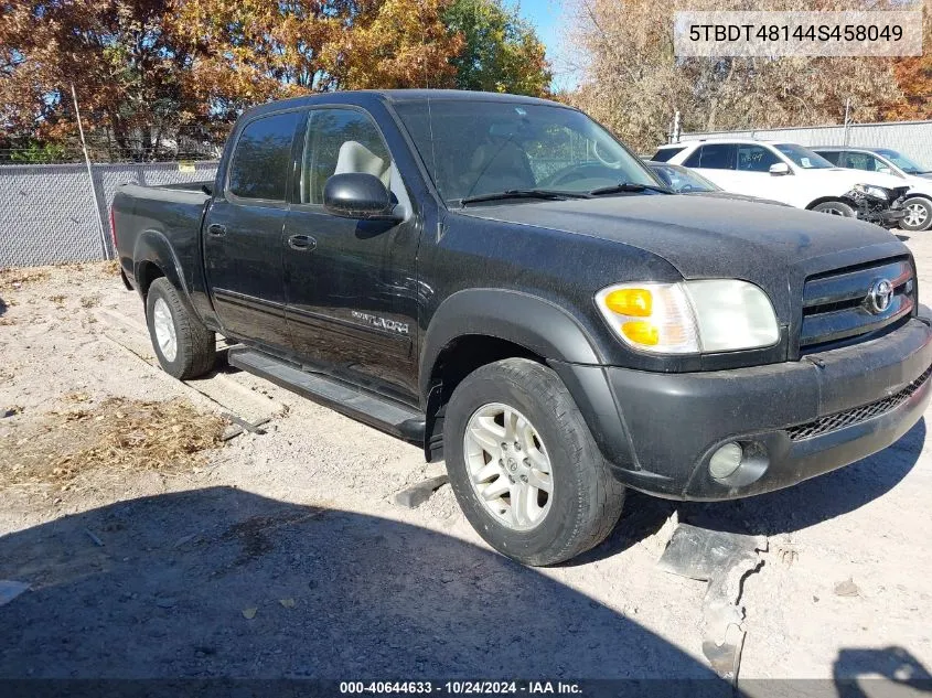 2004 Toyota Tundra Limited V8 VIN: 5TBDT48144S458049 Lot: 40644633