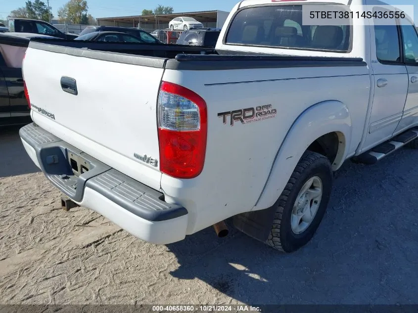 2004 Toyota Tundra Limited V8 VIN: 5TBET38114S436556 Lot: 40658360