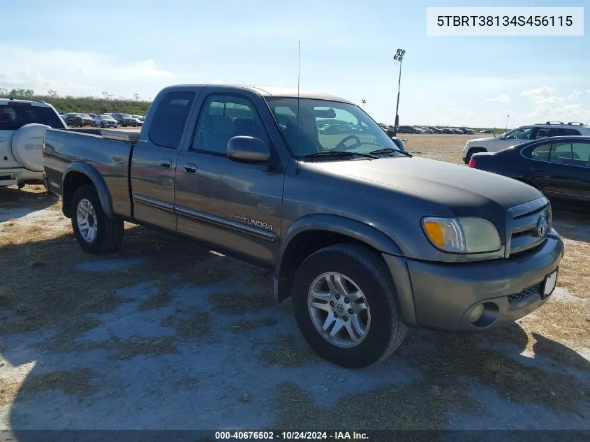 2004 Toyota Tundra Ltd V8 VIN: 5TBRT38134S456115 Lot: 40676502