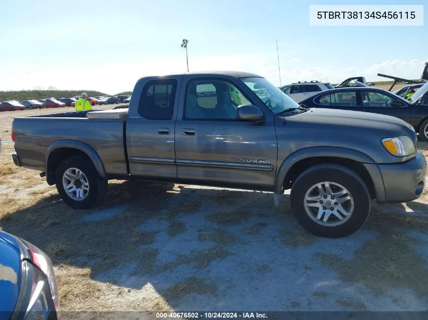 2004 Toyota Tundra Ltd V8 VIN: 5TBRT38134S456115 Lot: 40676502