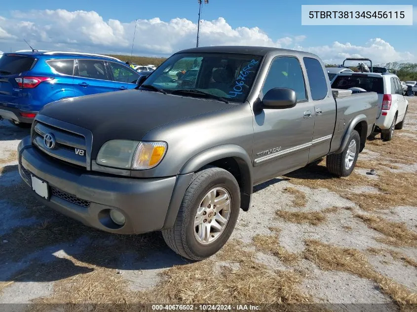 2004 Toyota Tundra Ltd V8 VIN: 5TBRT38134S456115 Lot: 40676502