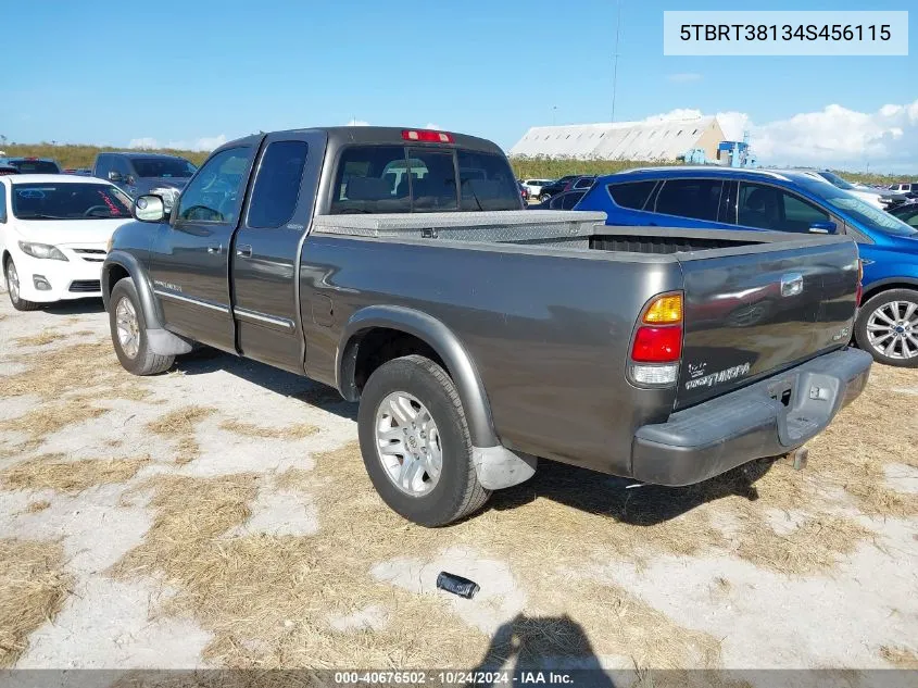 2004 Toyota Tundra Ltd V8 VIN: 5TBRT38134S456115 Lot: 40676502