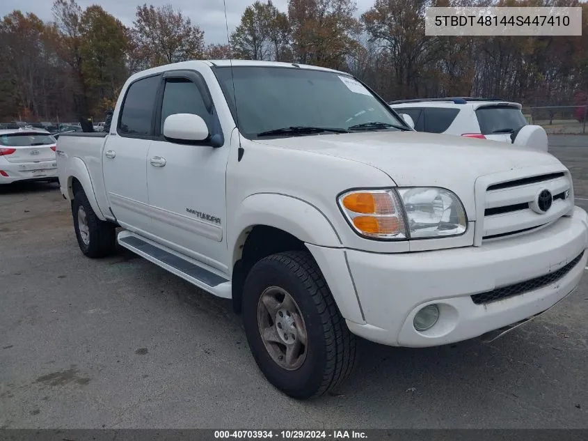 2004 Toyota Tundra Limited V8 VIN: 5TBDT48144S447410 Lot: 40703934