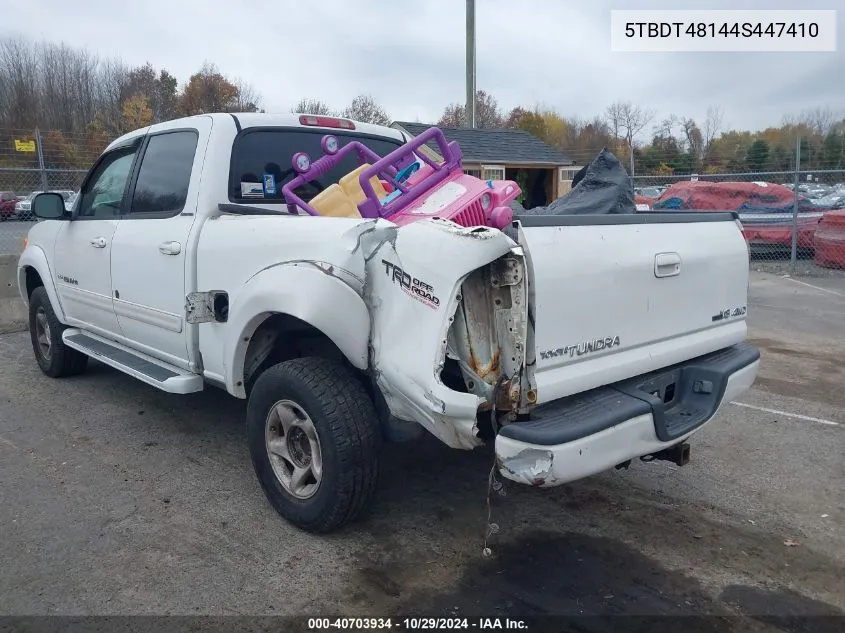 2004 Toyota Tundra Limited V8 VIN: 5TBDT48144S447410 Lot: 40703934