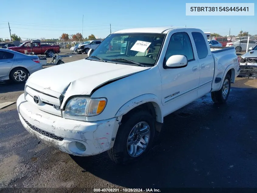 2004 Toyota Tundra Limited V8 VIN: 5TBRT38154S445441 Lot: 40708201