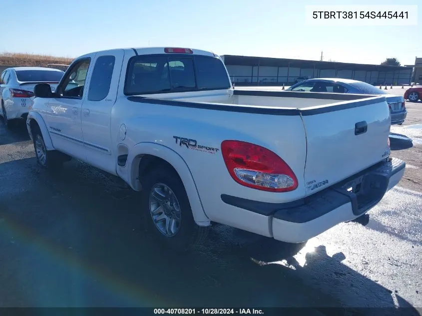 2004 Toyota Tundra Limited V8 VIN: 5TBRT38154S445441 Lot: 40708201