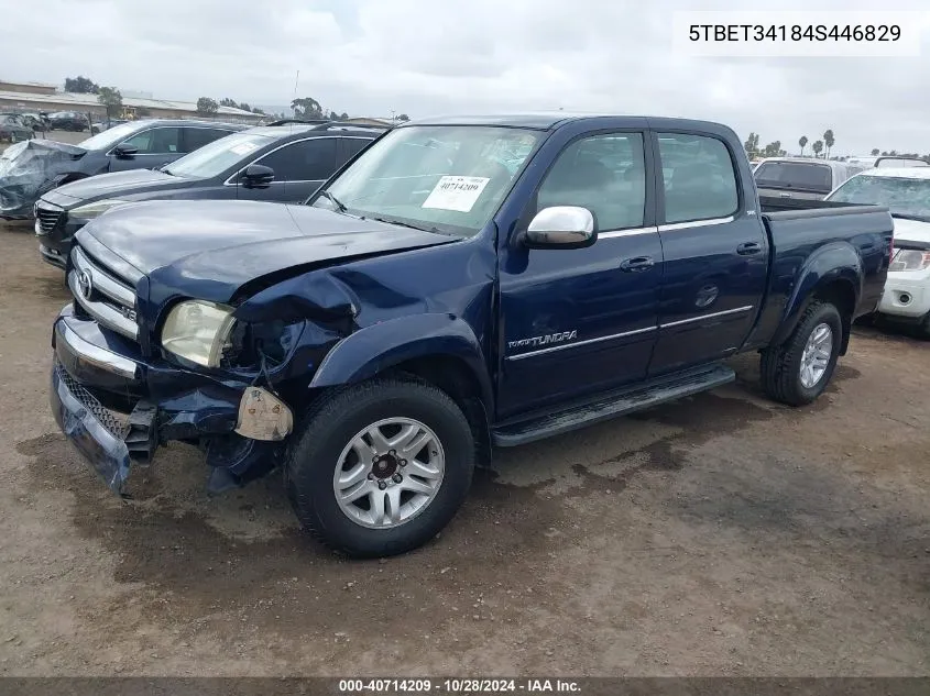 2004 Toyota Tundra Sr5 V8 VIN: 5TBET34184S446829 Lot: 40714209