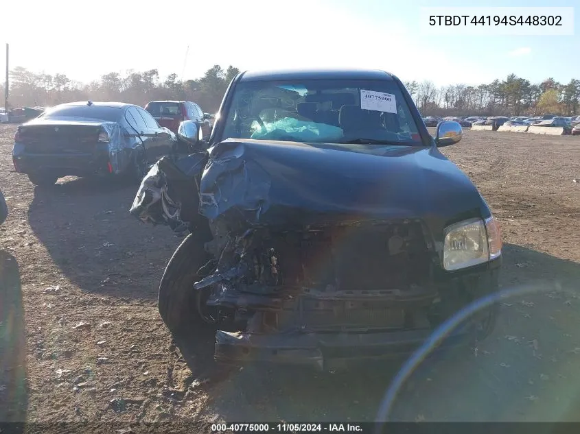 2004 Toyota Tundra Sr5 V8 VIN: 5TBDT44194S448302 Lot: 40775000