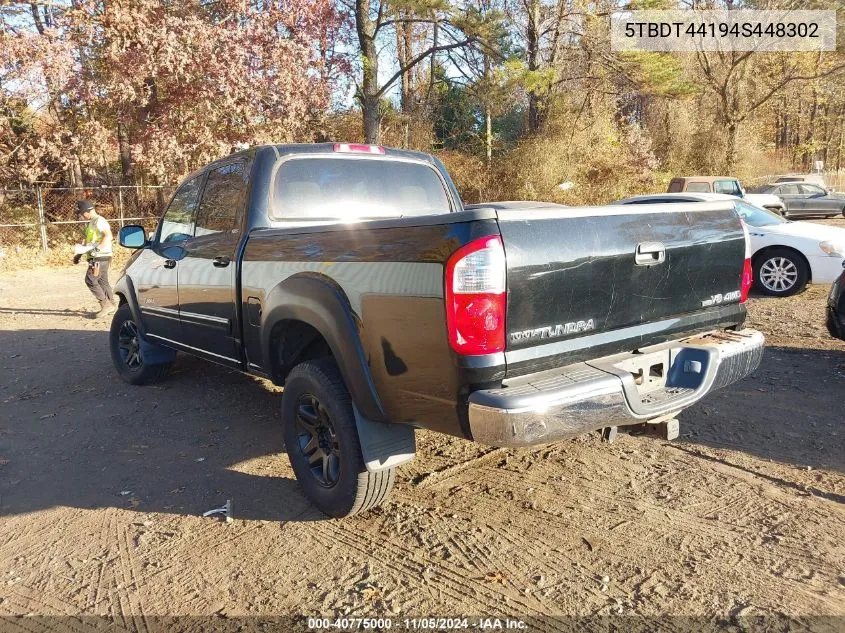 2004 Toyota Tundra Sr5 V8 VIN: 5TBDT44194S448302 Lot: 40775000