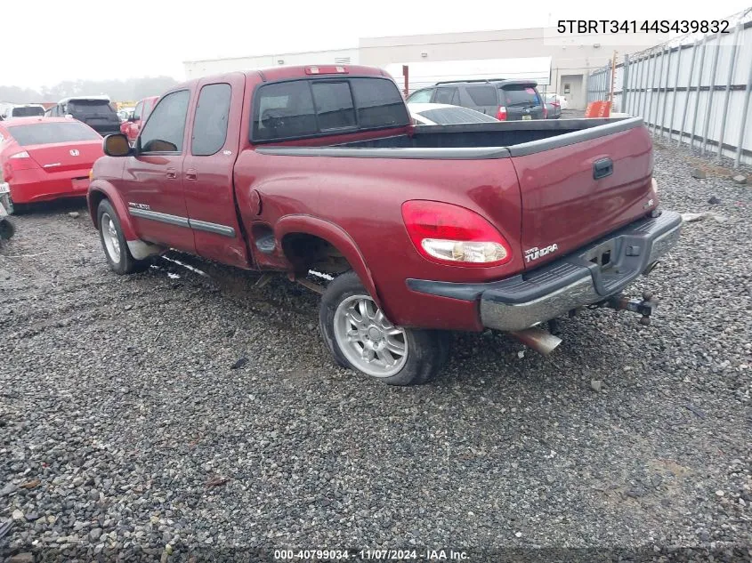 2004 Toyota Tundra Sr5 V8 VIN: 5TBRT34144S439832 Lot: 40799034